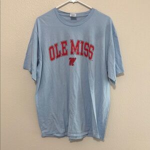 Port and Company Blue and Red Short Sleeve Tee
